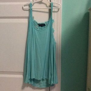 blue strappy tank top